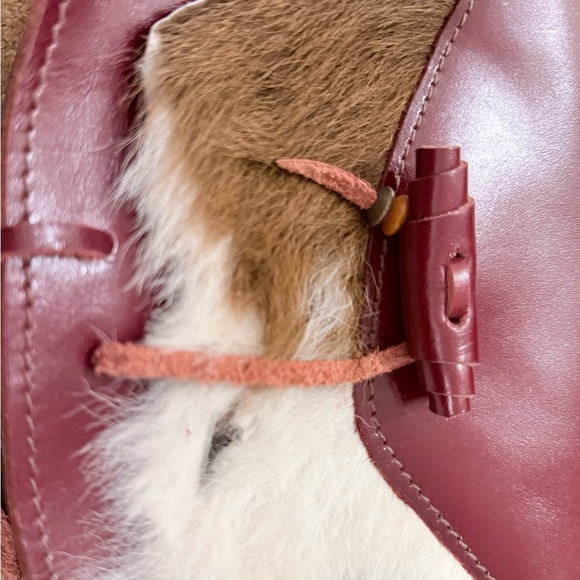 Pink and Brown Leather and Fur Bag - Picture 1 of 4